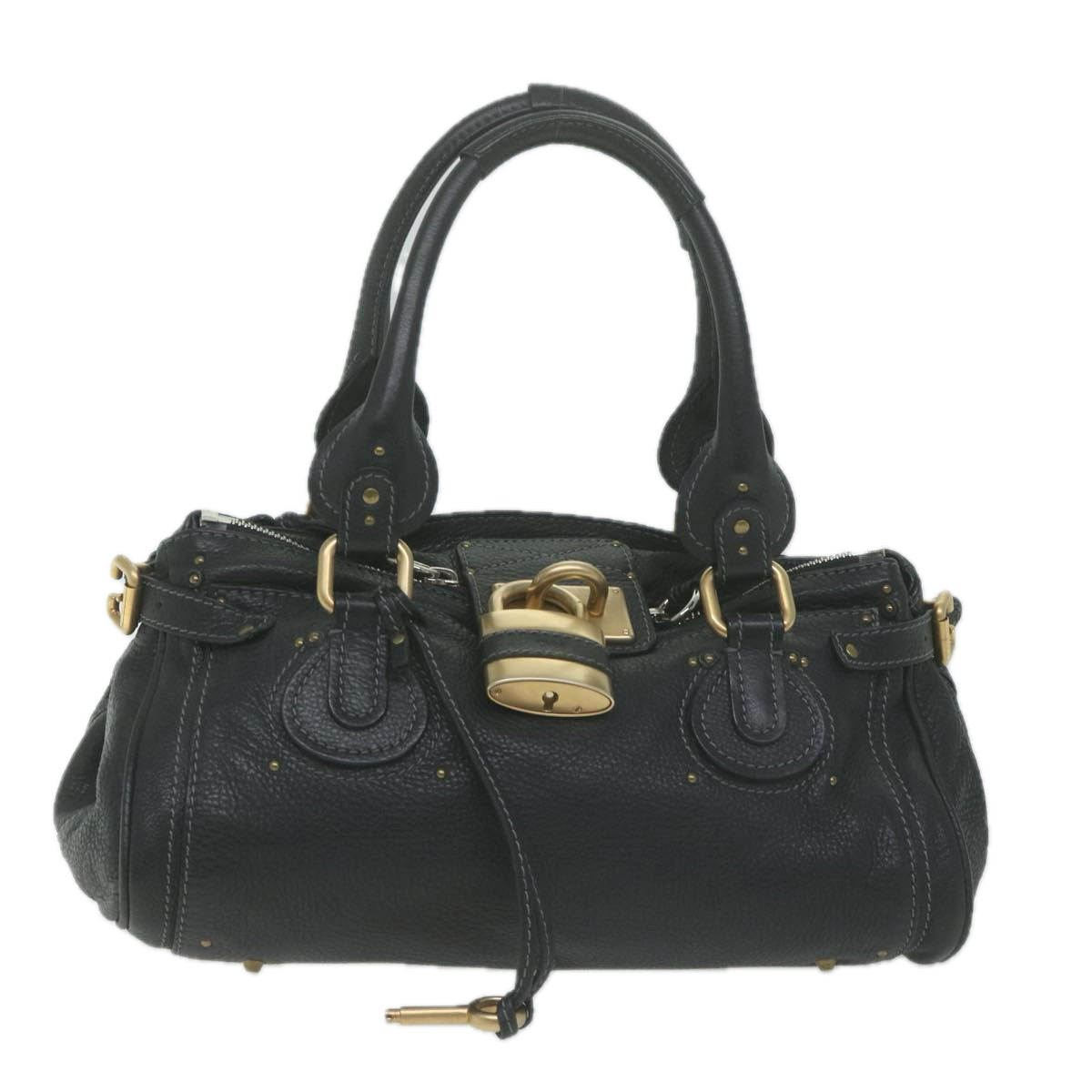 Chloe Paddington Shoulder Bag Leather Black Auth yk10546 - 0