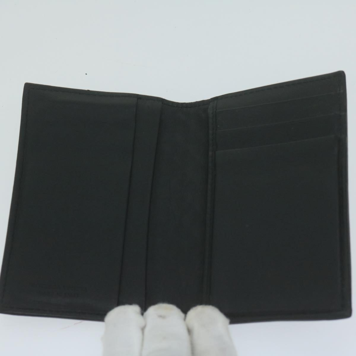 BOTTEGA VENETA INTRECCIATO Card Case Leather Black Auth yk10559