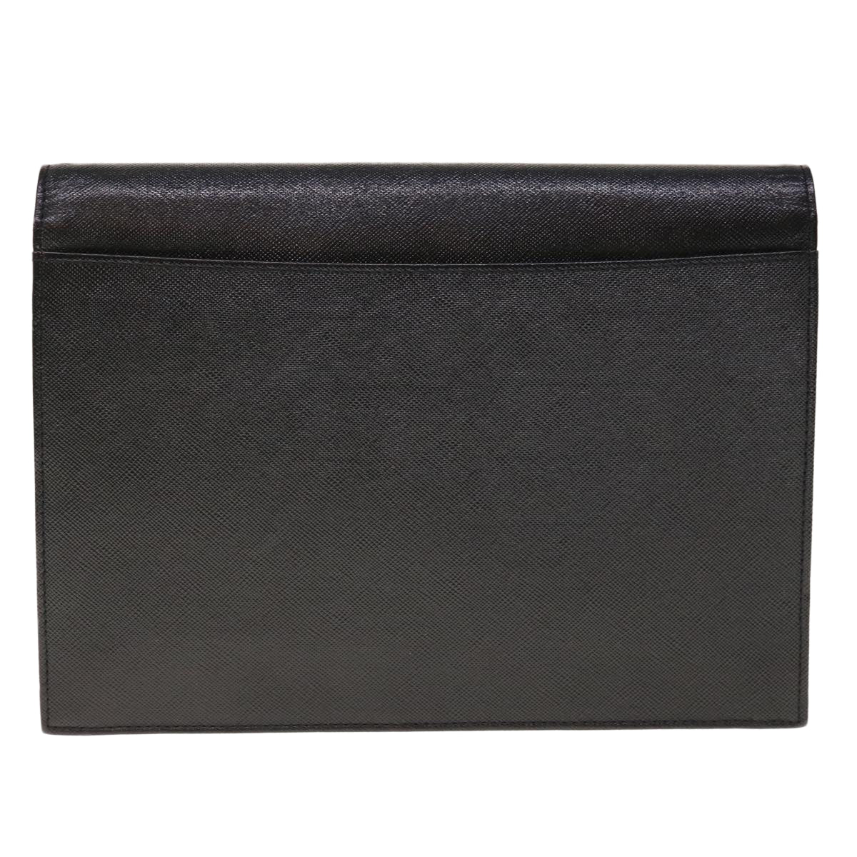 SAINT LAURENT Clutch Bag Leather Black Auth yk10564 - 0
