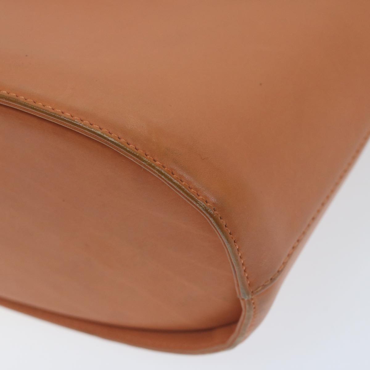 Salvatore Ferragamo Gancini Hand Bag Leather Orange Auth yk10570