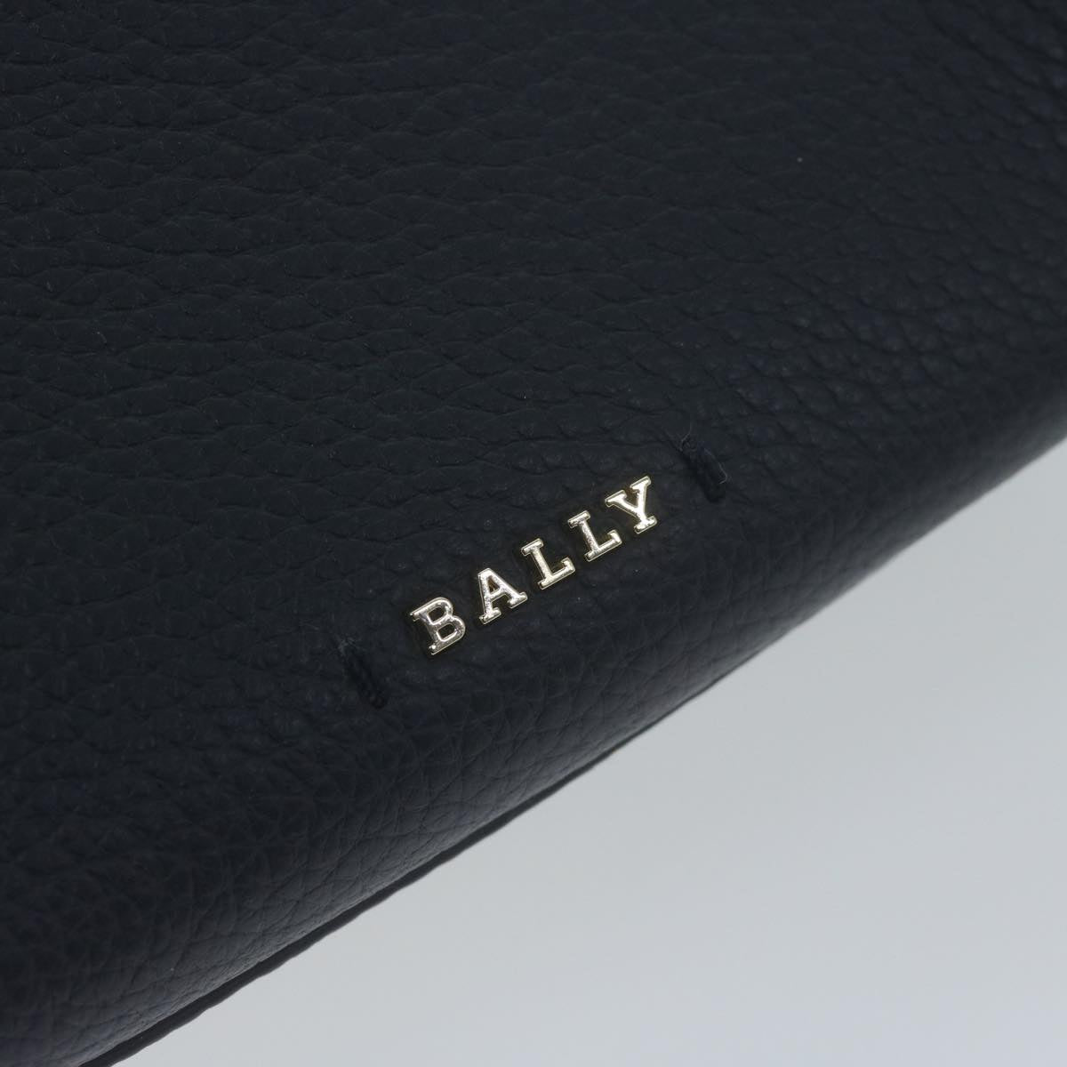 BALLY Shoulder Bag Leather 2way Navy Auth yk10576