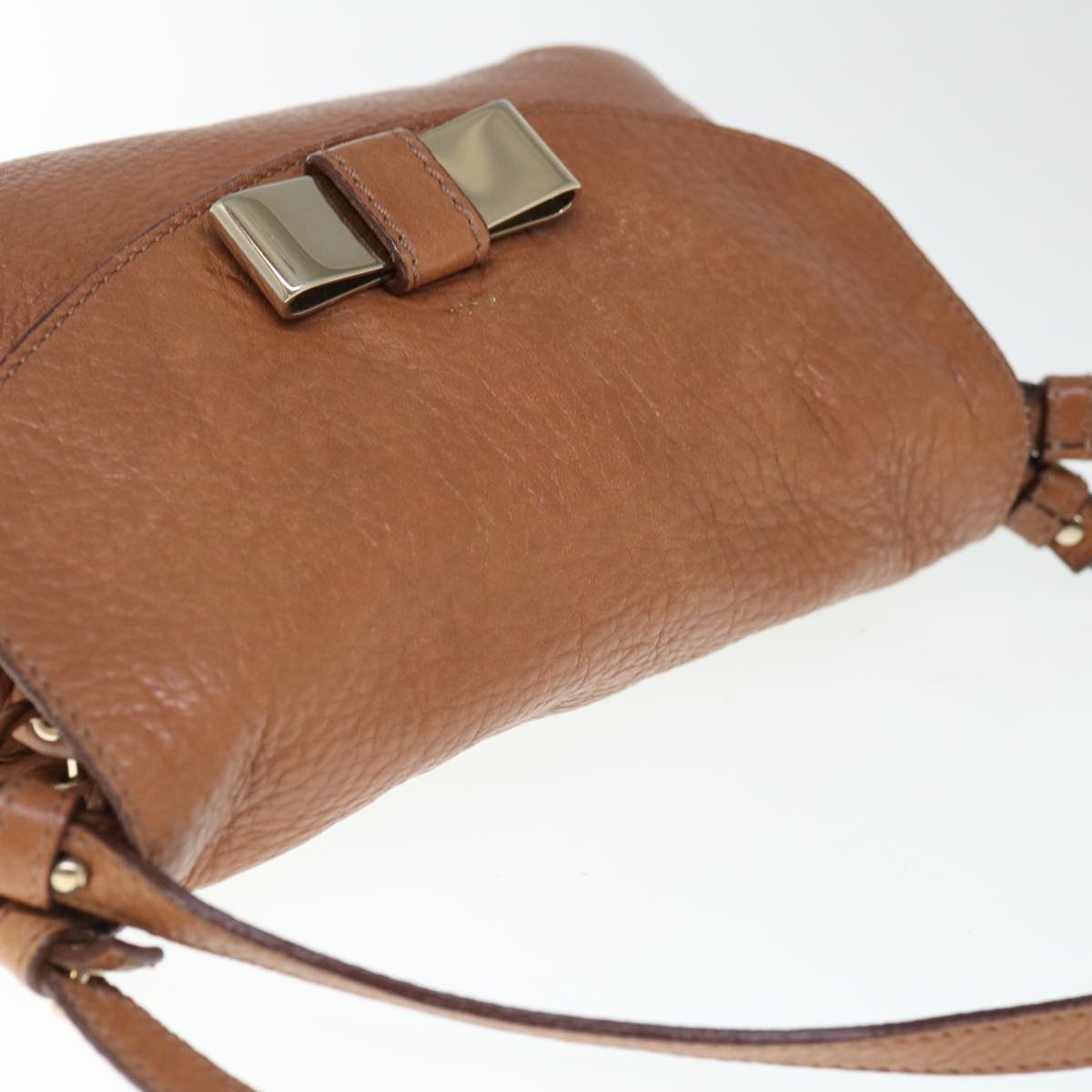 Chloe Lily Hand Bag Leather 2way Brown Auth yk10587