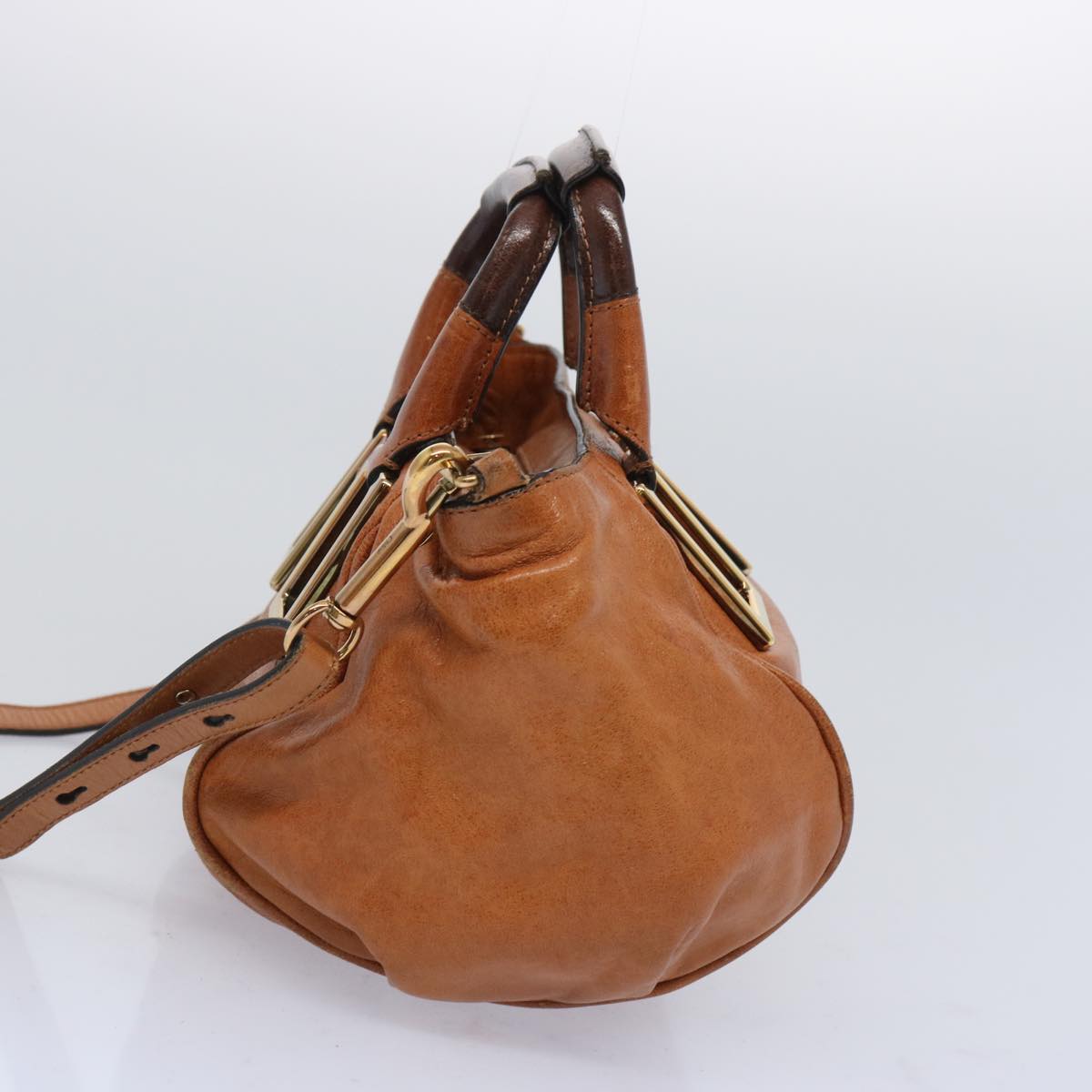 Chloe Etel Hand Bag Leather 2way Brown 01 11 50 Auth yk10588