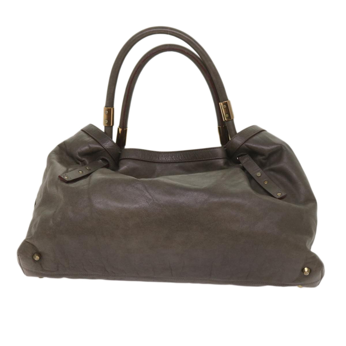 Chloe Victoria Hand Bag Leather Gray Auth yk10590 - 0