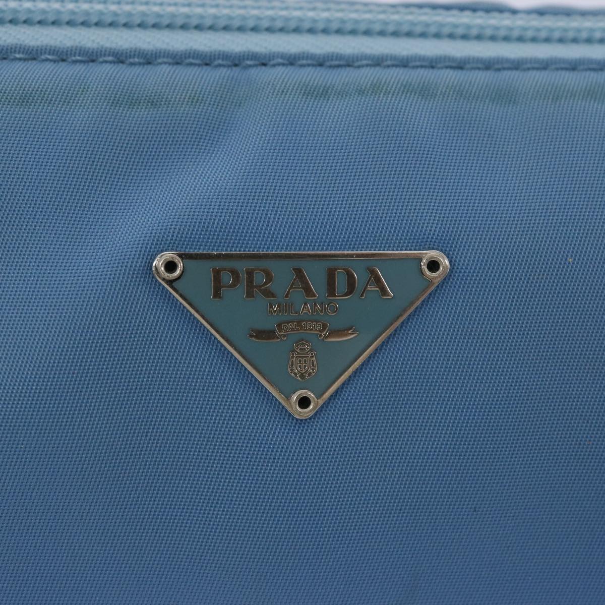 PRADA Accessory Pouch Nylon Blue Auth yk10595