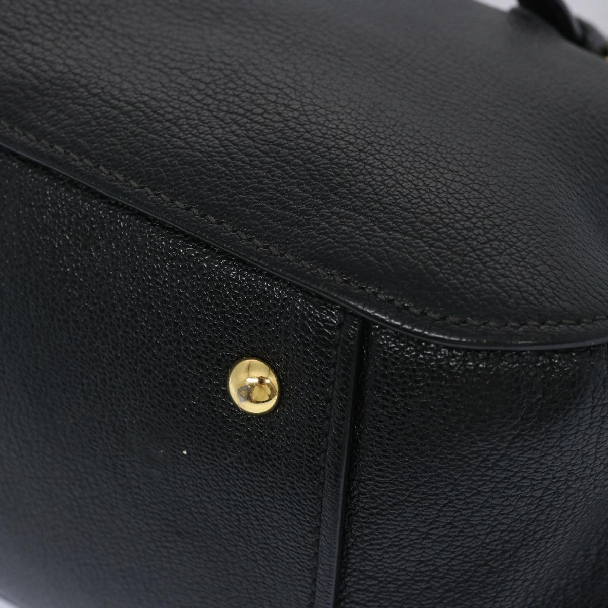 Miu Miu Madras Hand Bag Leather 2way Black Auth yk10608