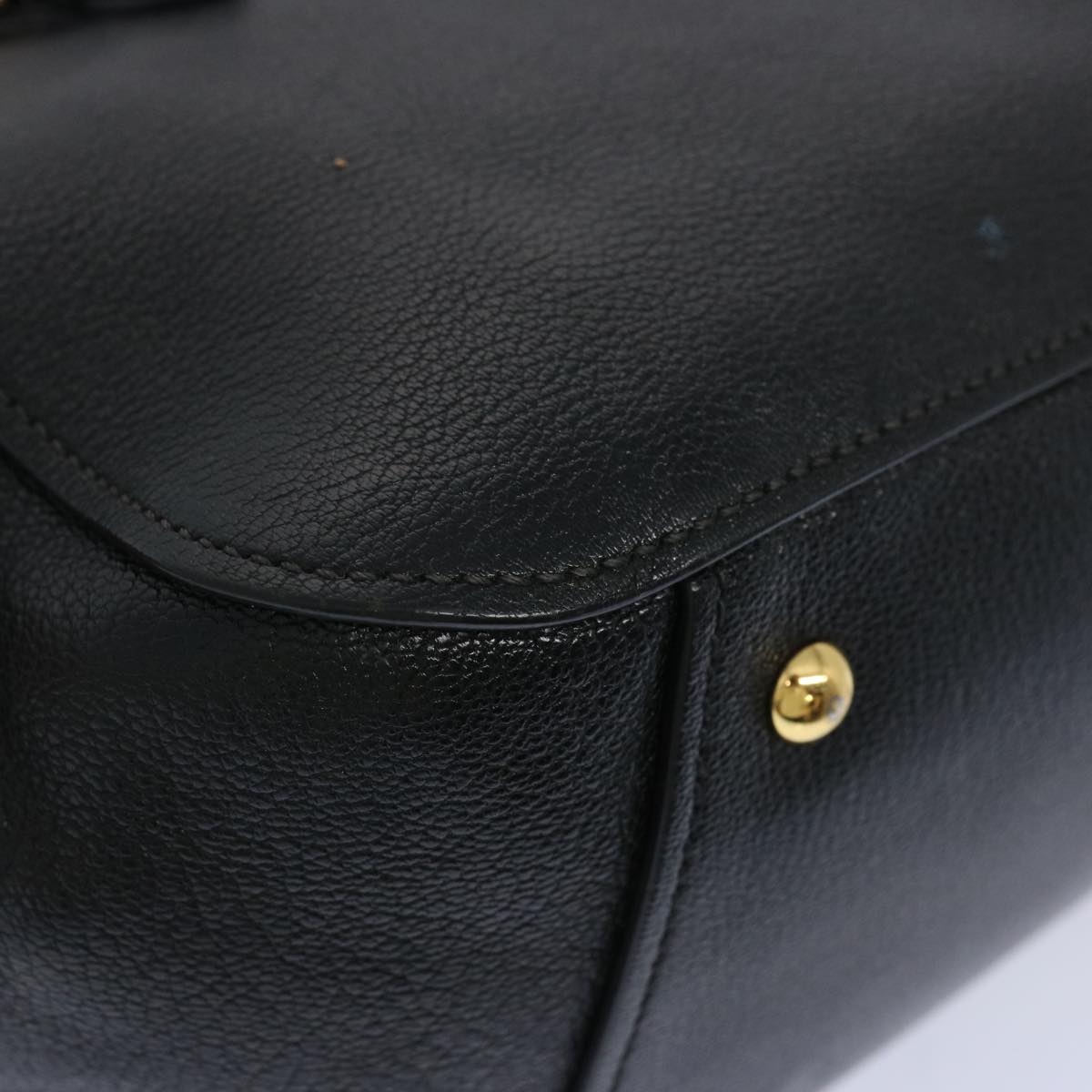 Miu Miu Madras Hand Bag Leather 2way Black Auth yk10608