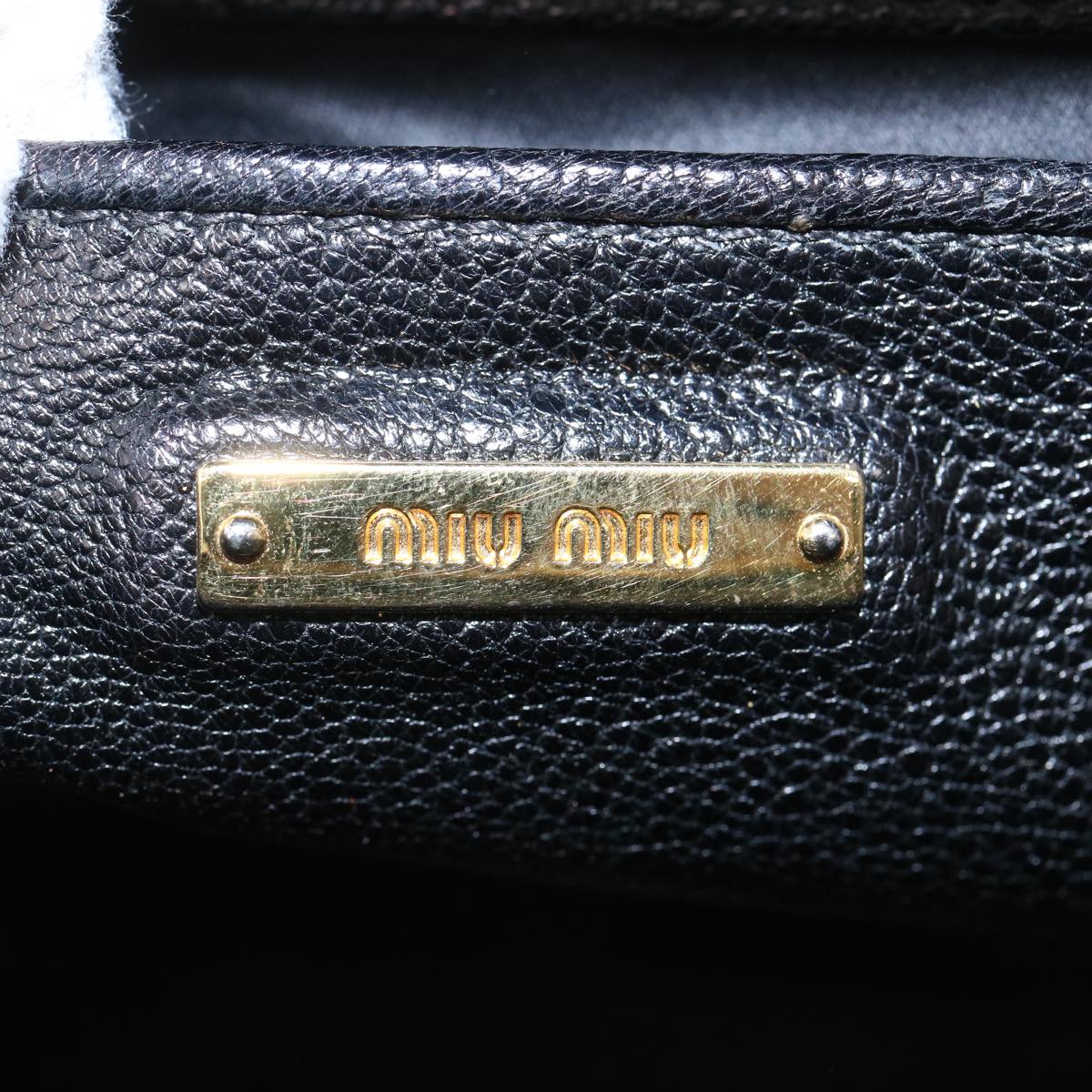 Miu Miu Madras Hand Bag Leather 2way Black Auth yk10608