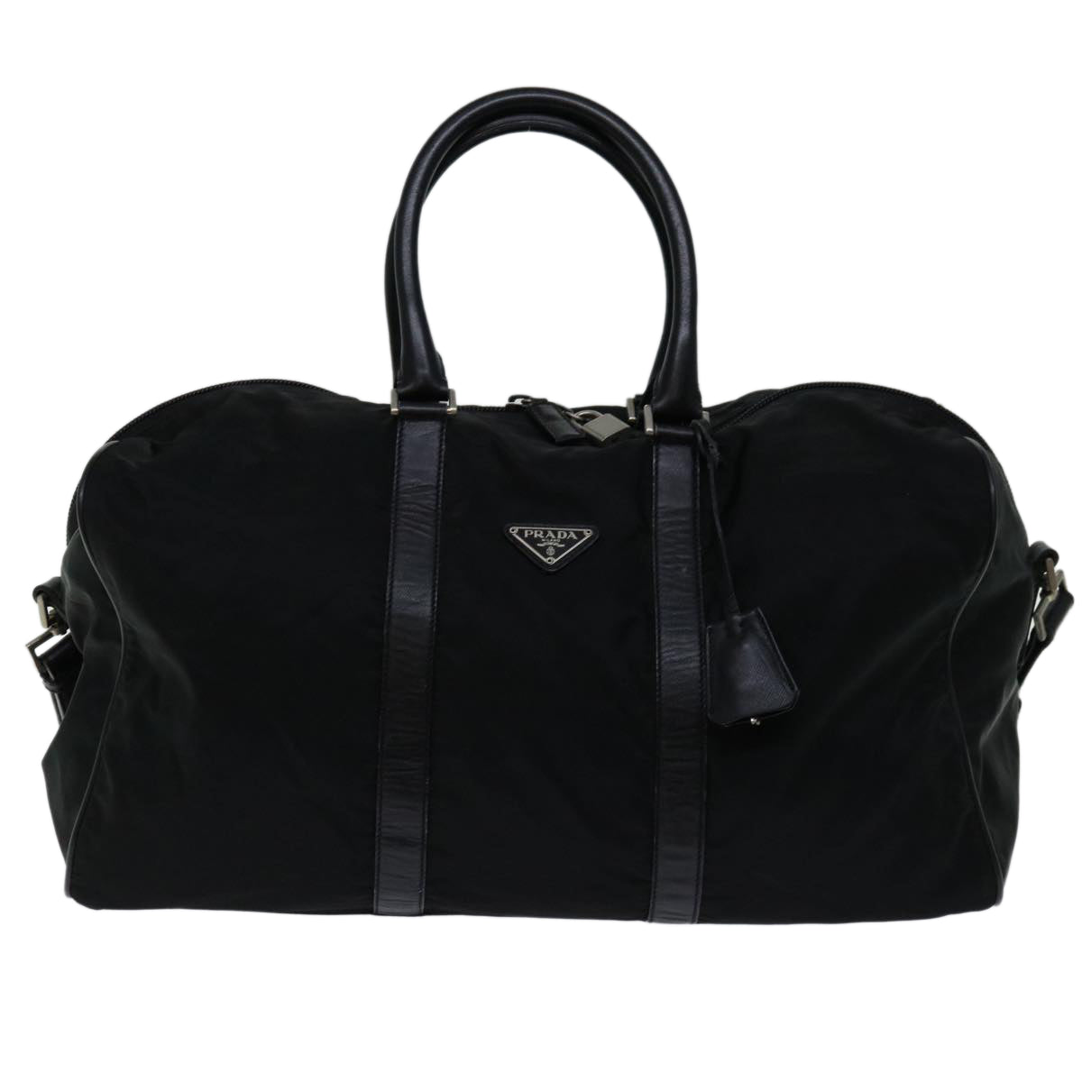 PRADA Boston Bag Nylon 2way Black Auth yk10625 - 0