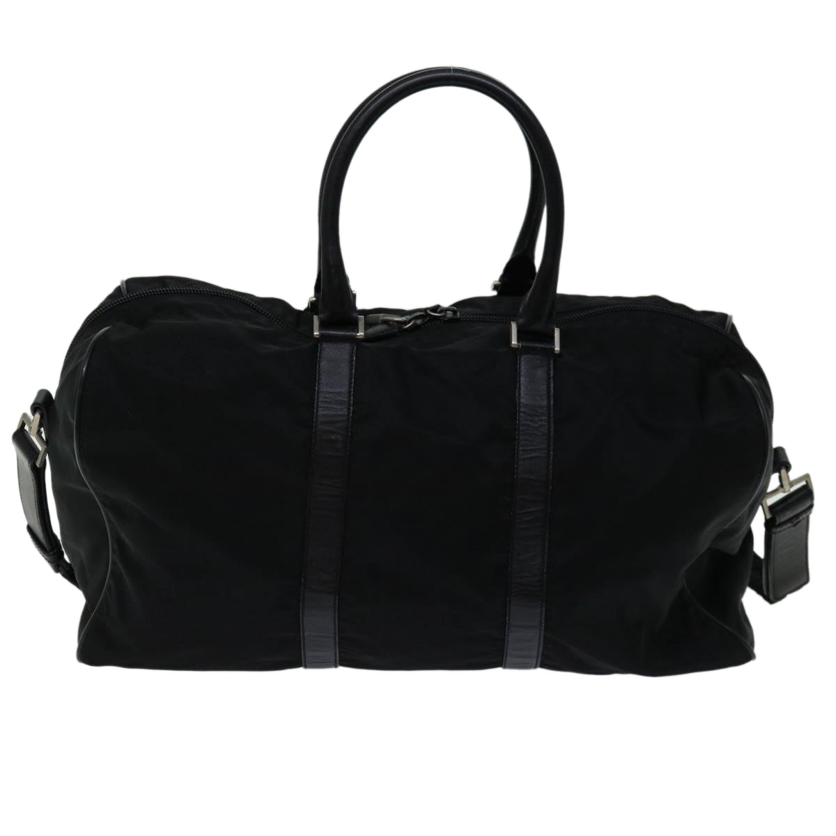 PRADA Boston Bag Nylon 2way Black Auth yk10625