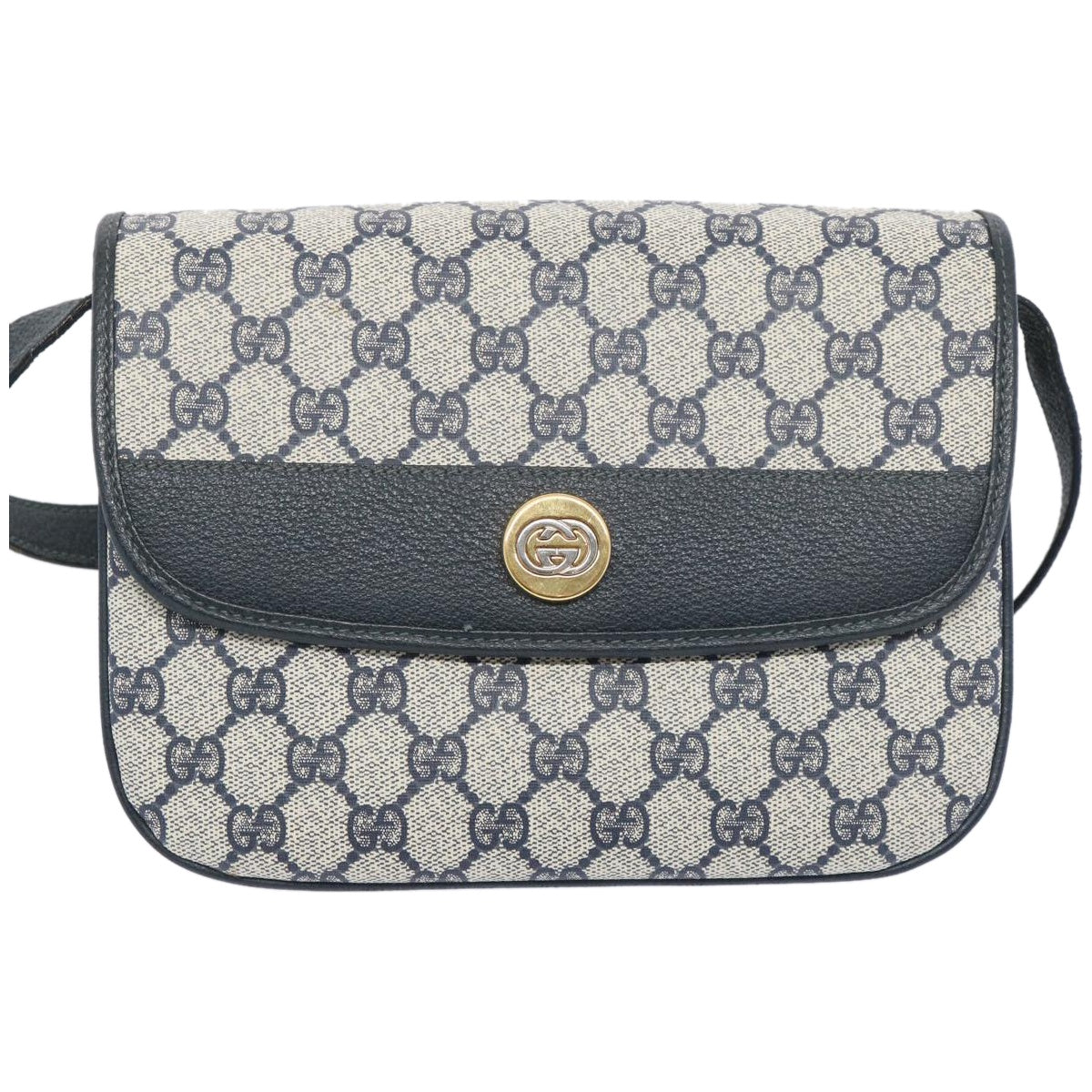 GUCCI GG Supreme Shoulder Bag PVC Navy 001 084 Auth yk10631 - 0