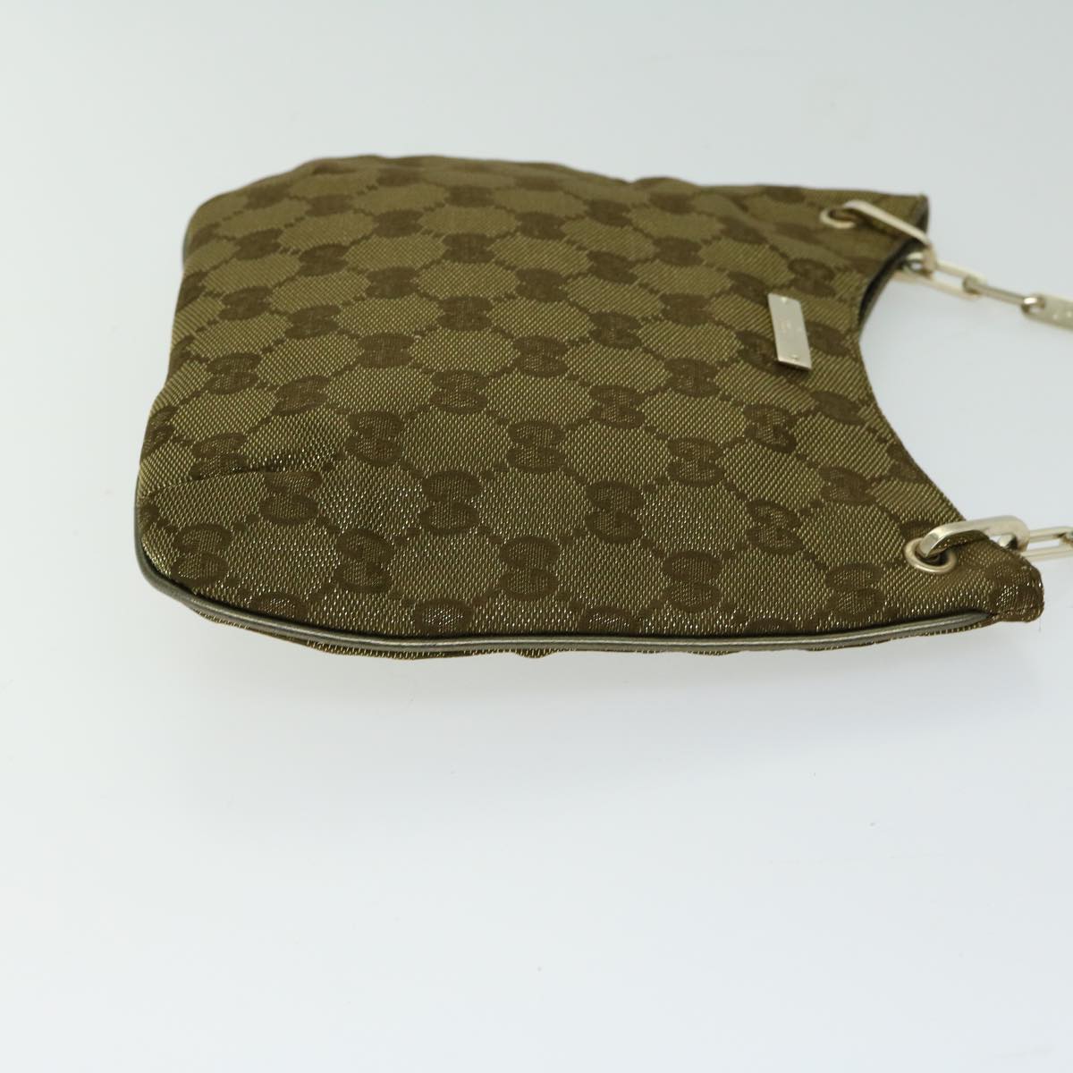 GUCCI GG Canvas Chain Shoulder Bag Gold Tone 001 4170 Auth yk10676A