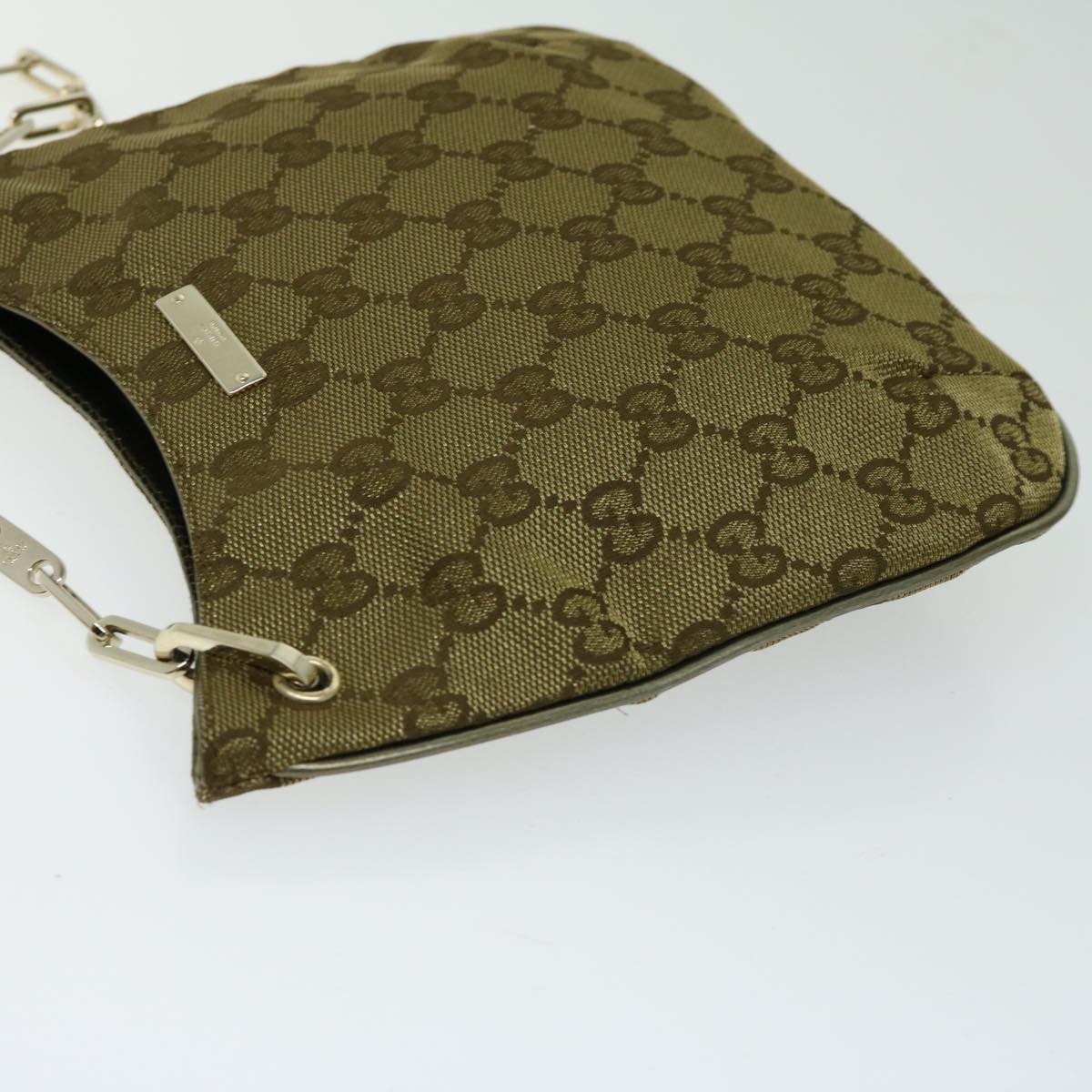 GUCCI GG Canvas Chain Shoulder Bag Gold Tone 001 4170 Auth yk10676A