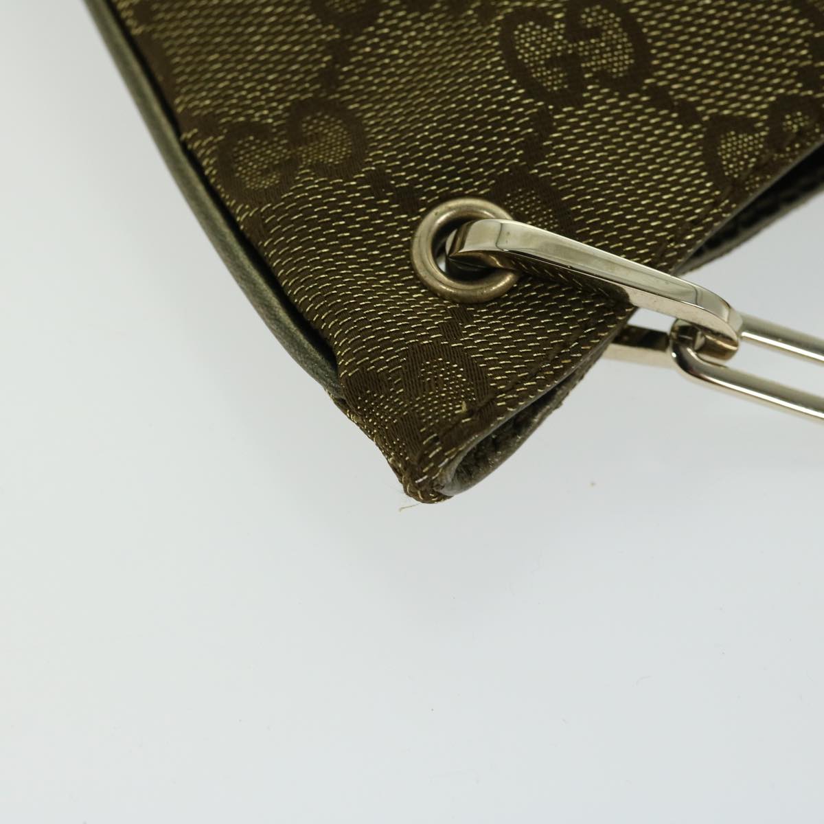 GUCCI GG Canvas Chain Shoulder Bag Gold Tone 001 4170 Auth yk10676A