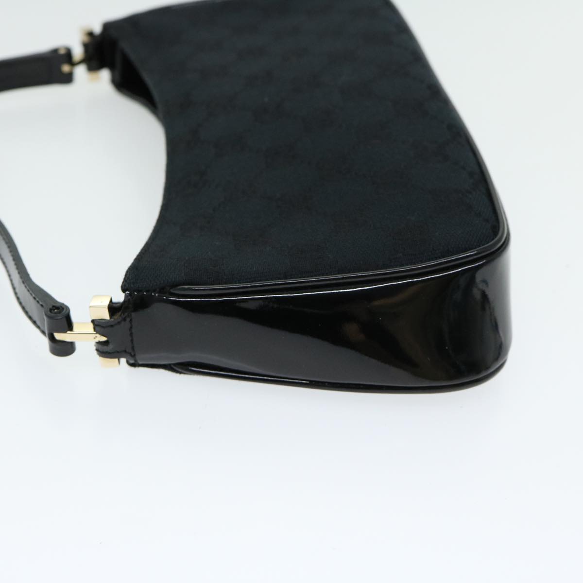 GUCCI GG Canvas Shoulder Bag Black 001 4152 Auth yk10681