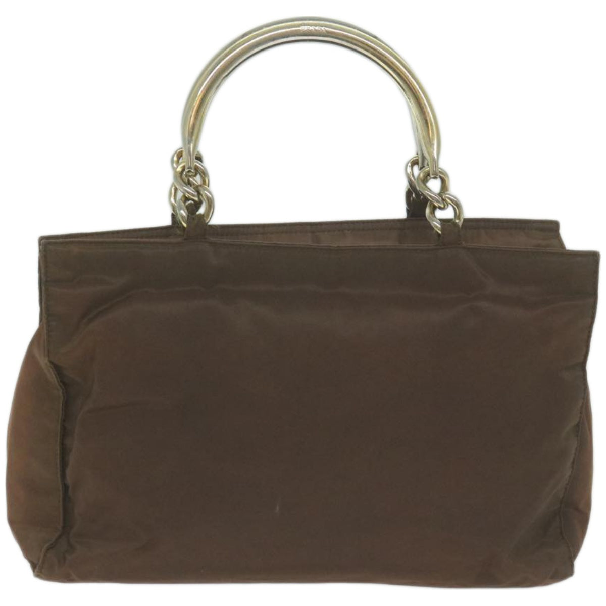 PRADA Hand Bag Nylon Brown Auth yk10701