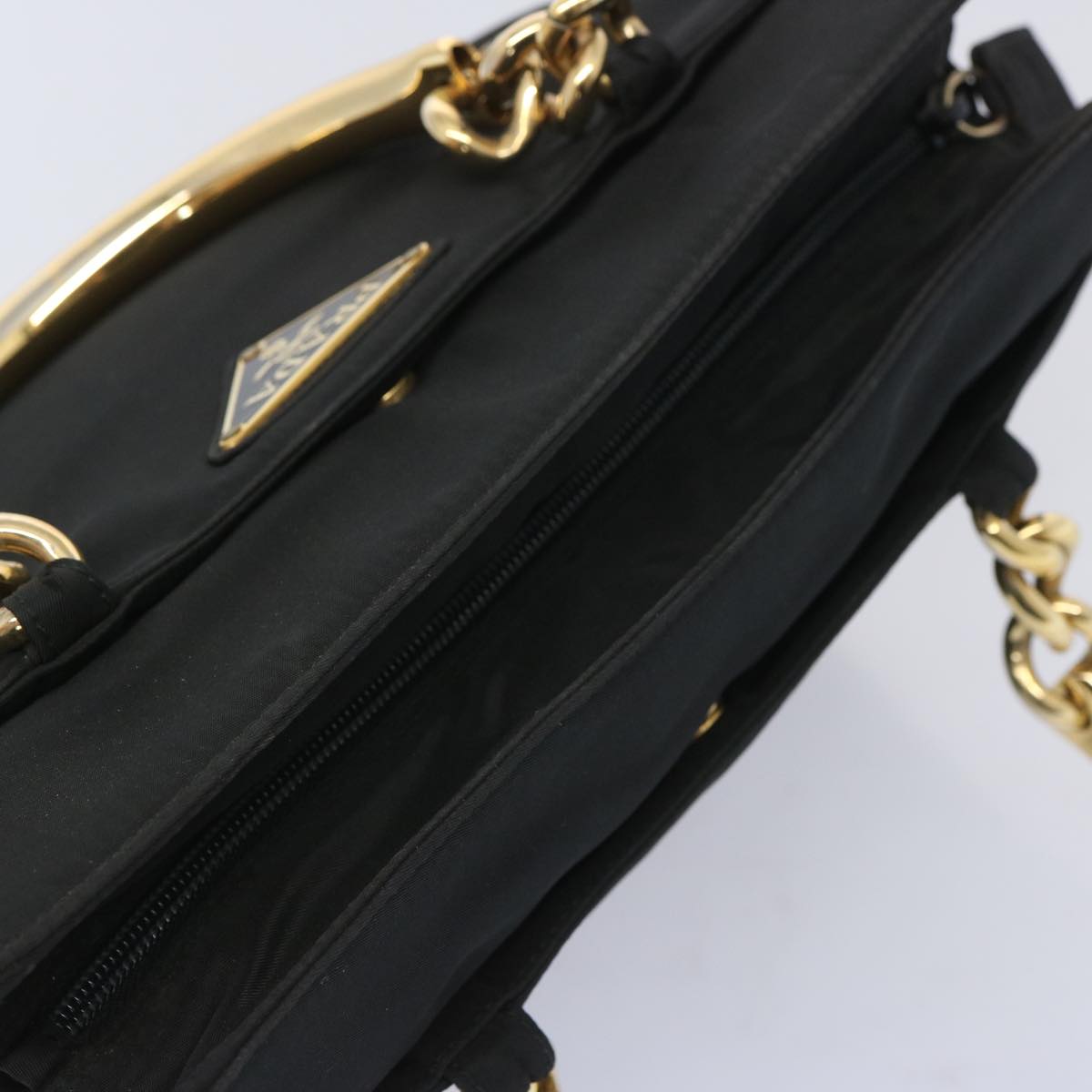 PRADA Hand Bag Nylon Black Auth yk10714