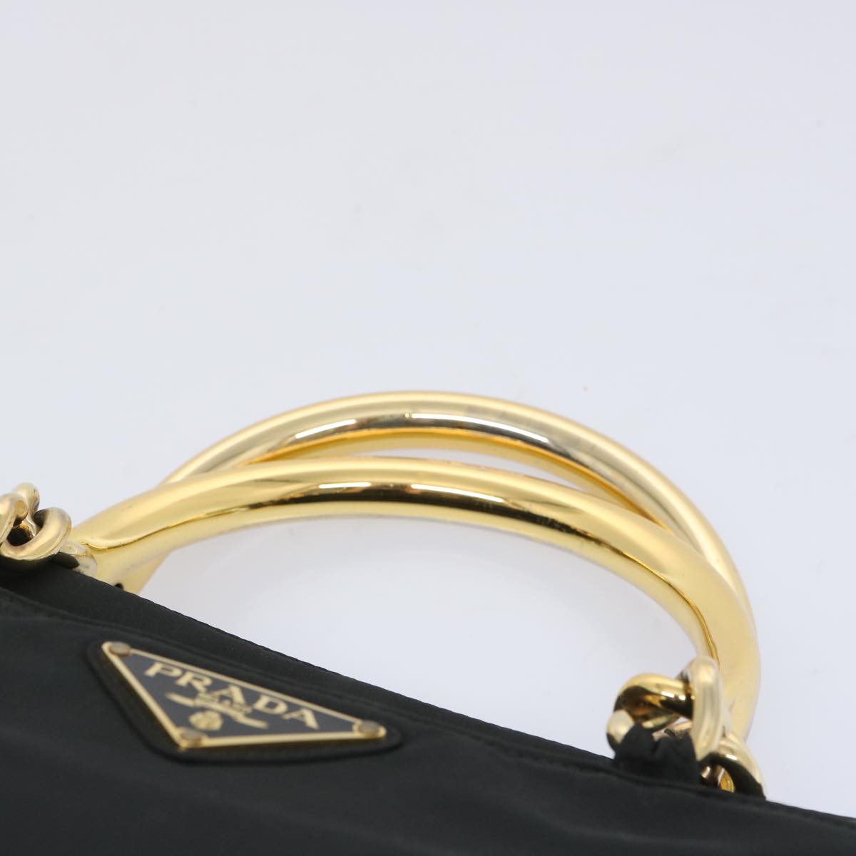 PRADA Hand Bag Nylon Black Auth yk10714