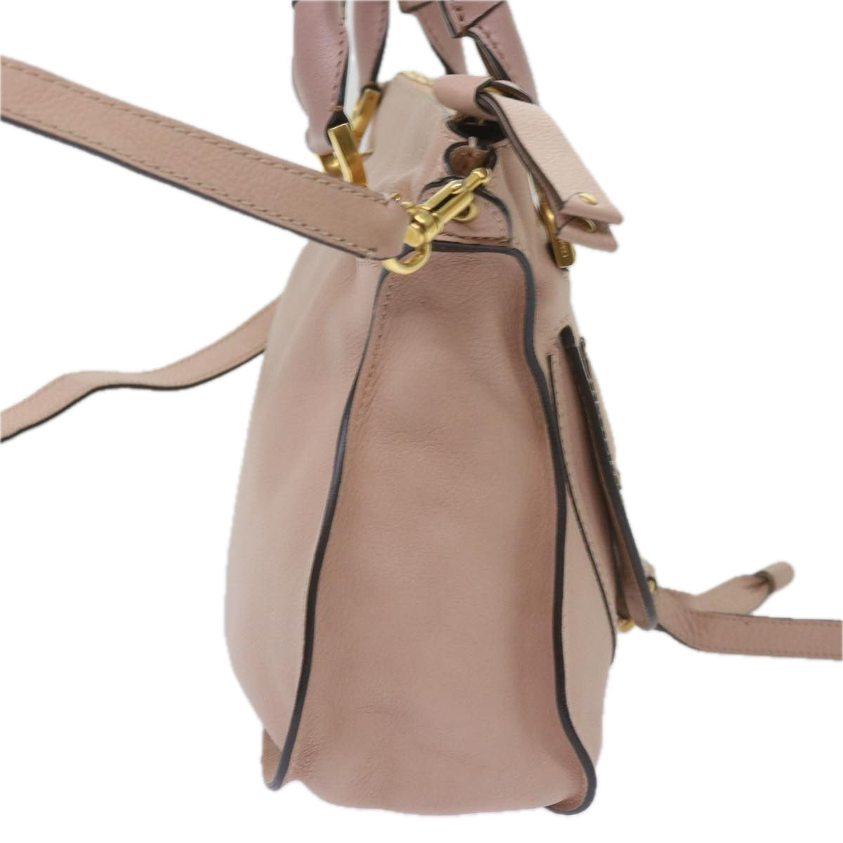 Chloe Mercy Hand Bag Leather 2way Pink Auth yk10730