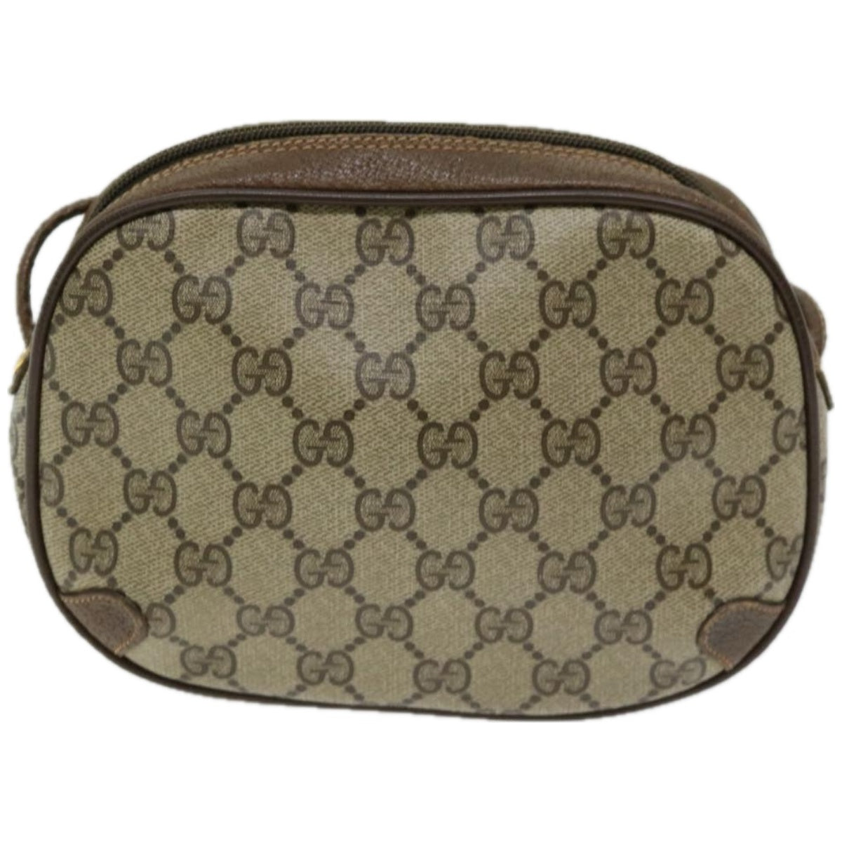 GUCCI GG Supreme Web Sherry Line Shoulder Bag PVC Beige 156 02 066 Auth yk10732 - 0