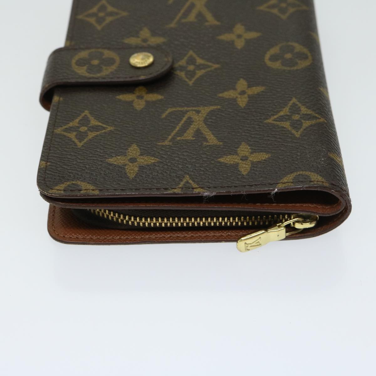 LOUIS VUITTON Monogram Porto Papie Zip Wallet M61207 LV Auth yk10735