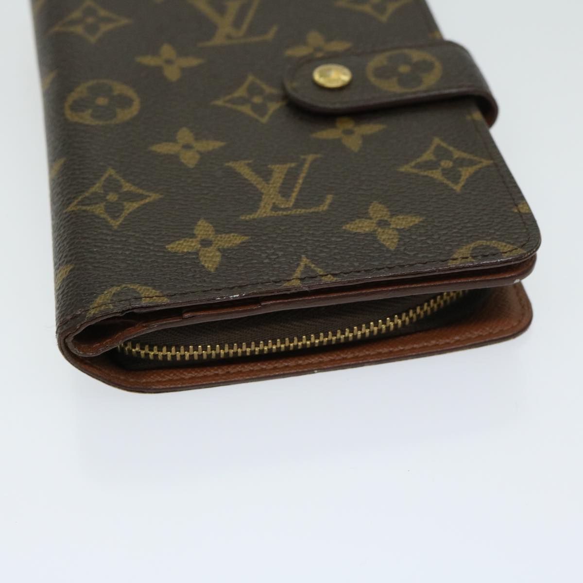 LOUIS VUITTON Monogram Porto Papie Zip Wallet M61207 LV Auth yk10735