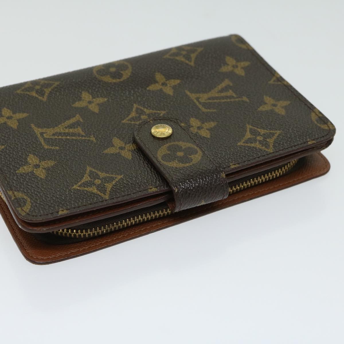 LOUIS VUITTON Monogram Porto Papie Zip Wallet M61207 LV Auth yk10735