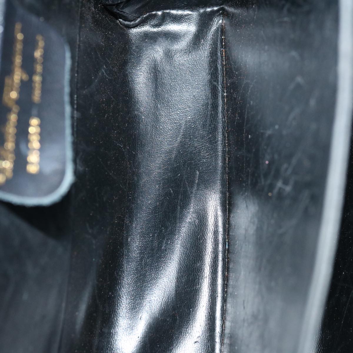Salvatore Ferragamo Gancini Hand Bag Leather Black Auth yk10743