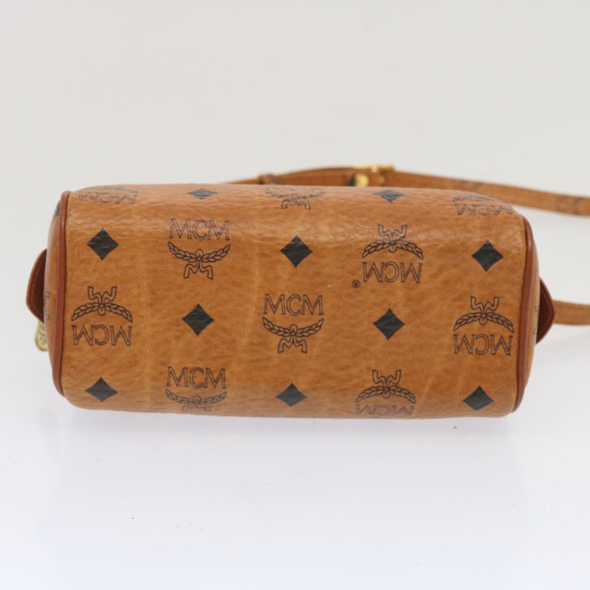 MCM Vicetos Logogram Hand Bag PVC Leather 2way Brown Auth yk10746