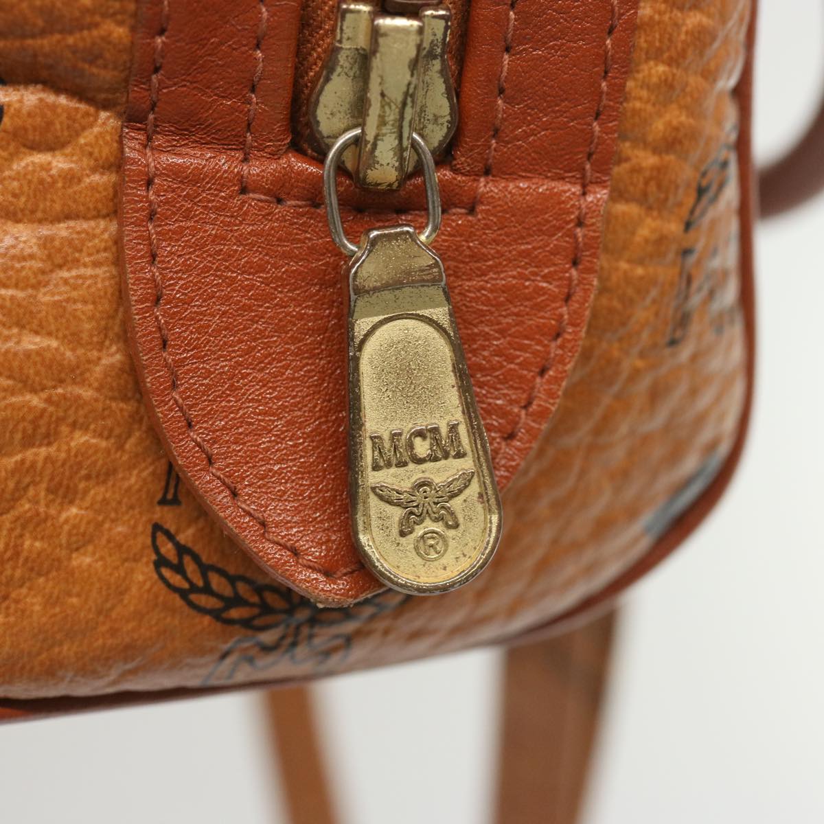 MCM Vicetos Logogram Hand Bag PVC Leather 2way Brown Auth yk10746