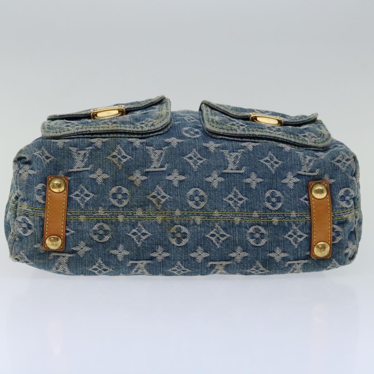 LOUIS VUITTON Monogram Denim Buggy GM Shoulder Bag Blue M95048 LV Auth yk10754