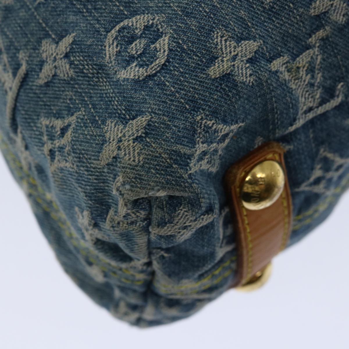 LOUIS VUITTON Monogram Denim Buggy GM Shoulder Bag Blue M95048 LV Auth yk10754