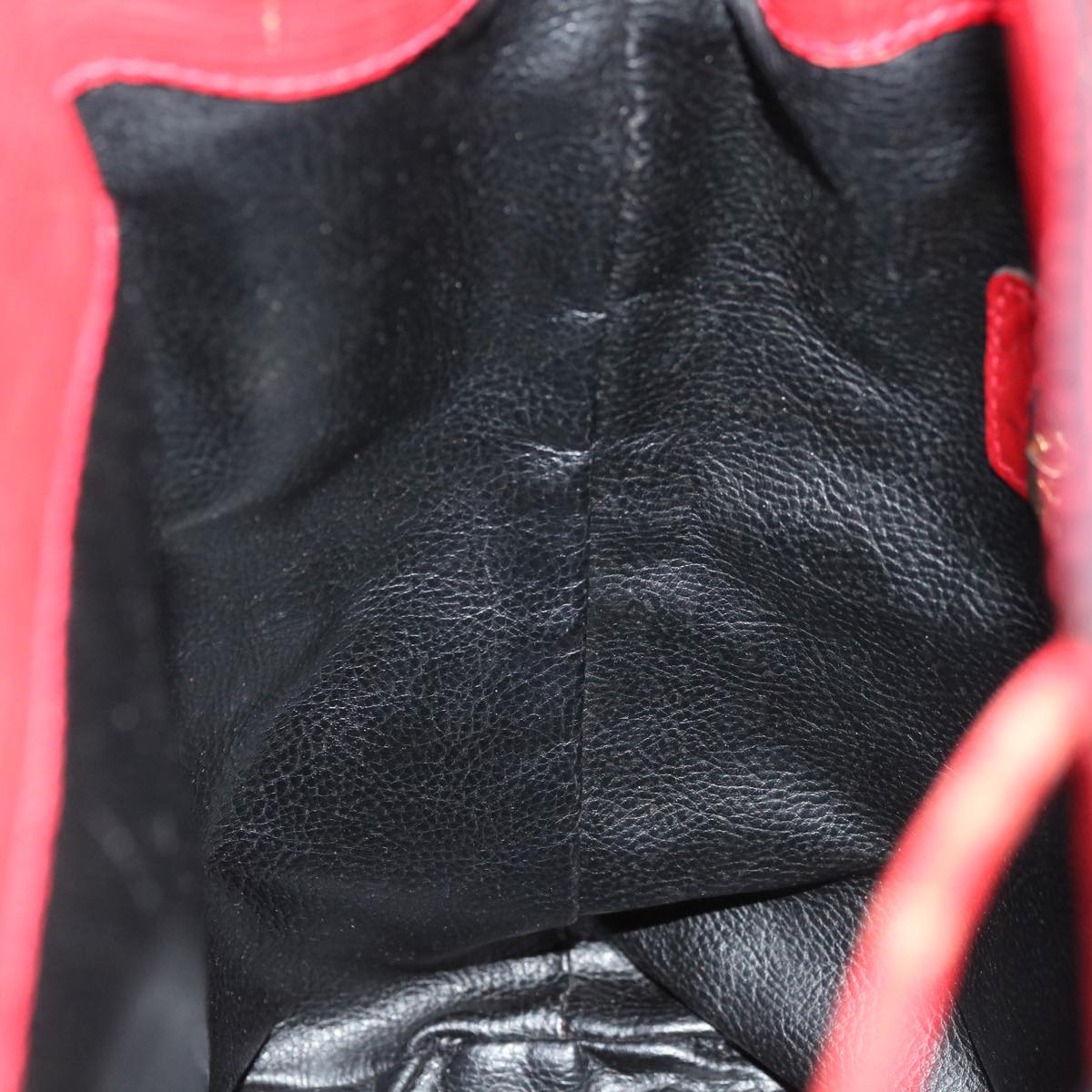 FENDI Shoulder Bag Leather Red Auth yk10770