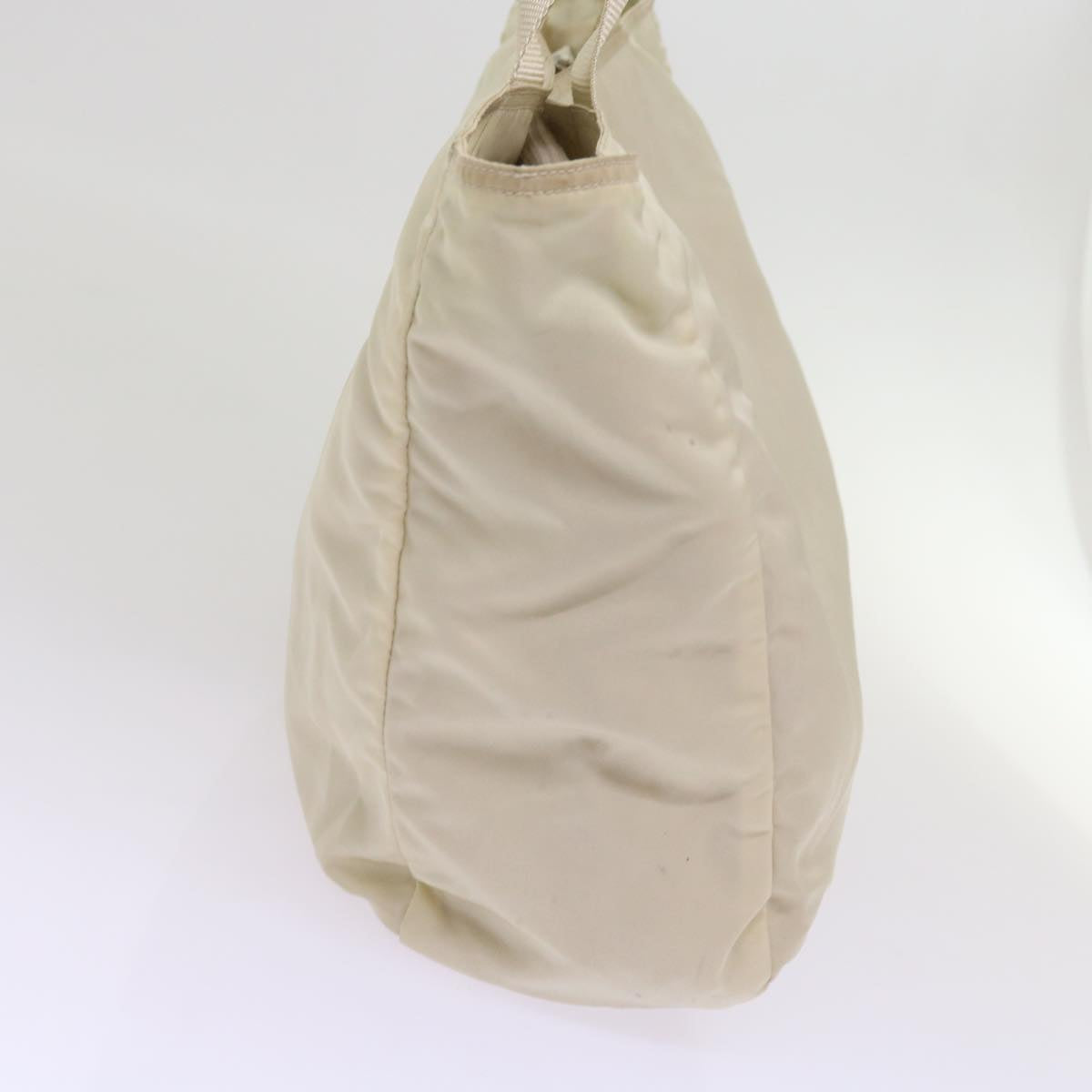 PRADA Tote Bag Nylon Beige Auth yk10788