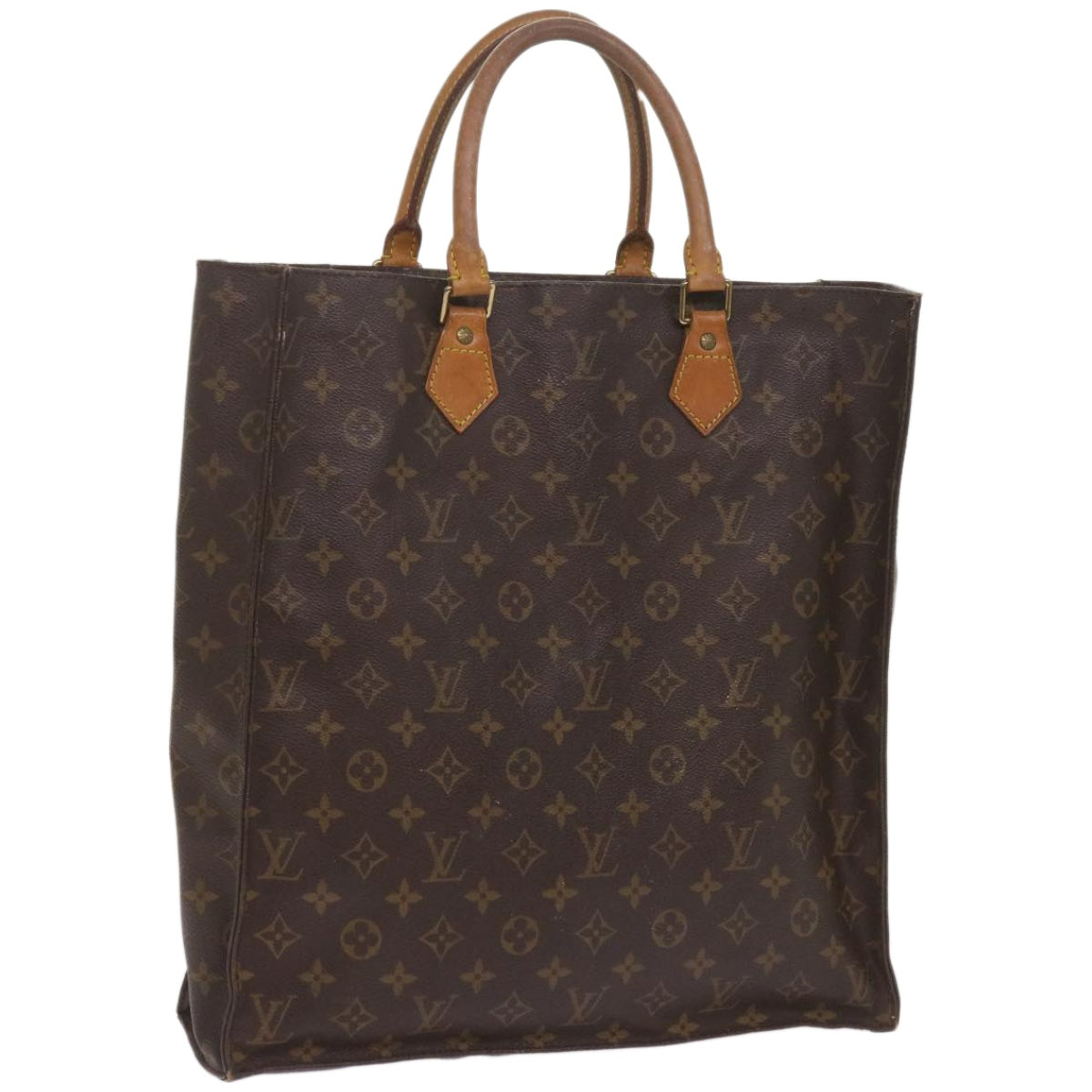 LOUIS VUITTON Monogram Sac Plat Hand Bag M51140 LV Auth yk10795