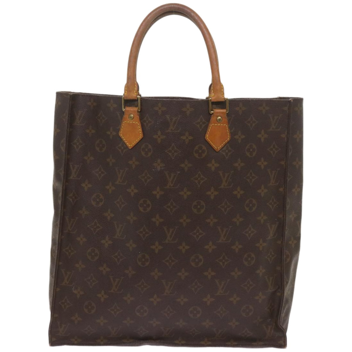 LOUIS VUITTON Monogram Sac Plat Hand Bag M51140 LV Auth yk10795 - 0