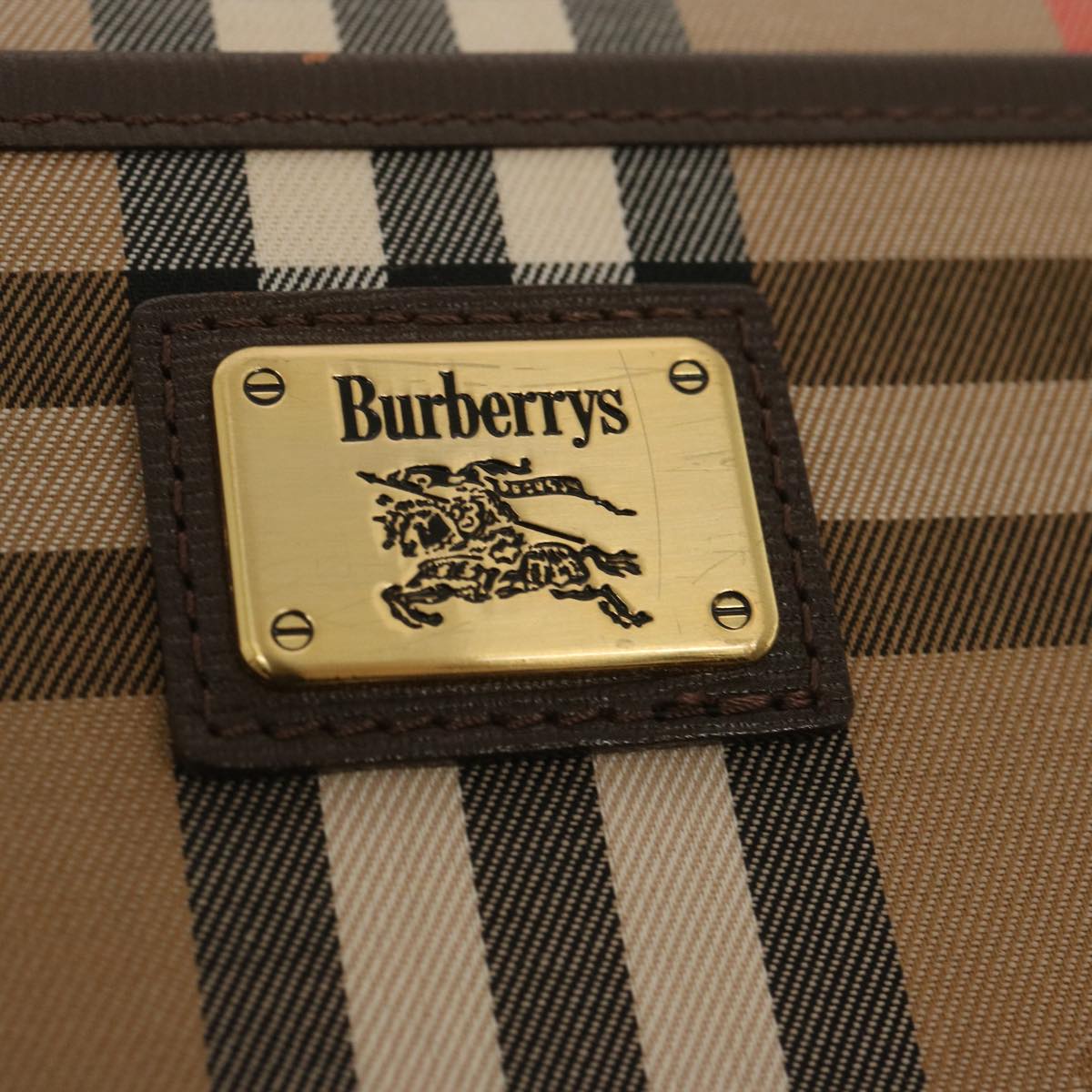 Burberrys Nova Check Shoulder Bag Canvas Beige Auth yk10796
