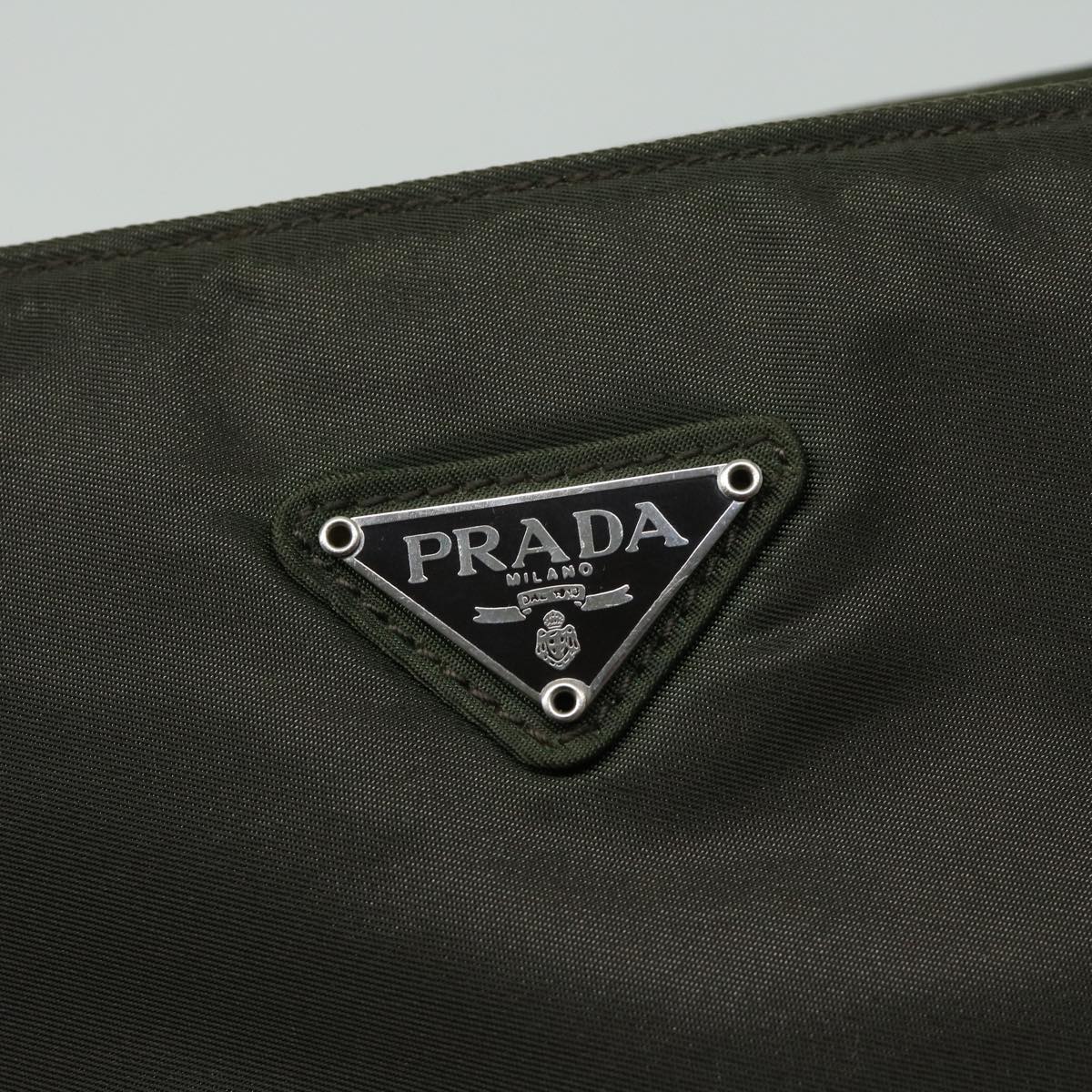 PRADA Shoulder Bag Nylon Khaki Auth yk10807