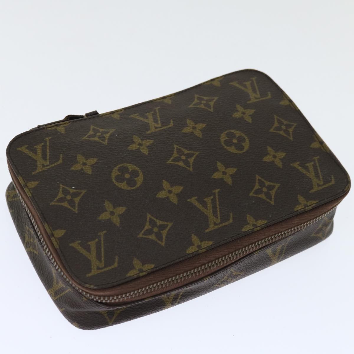 LOUIS VUITTON Monogram Poche Monte Carlo Jewelry Box Vintage M47352 Auth yk10813