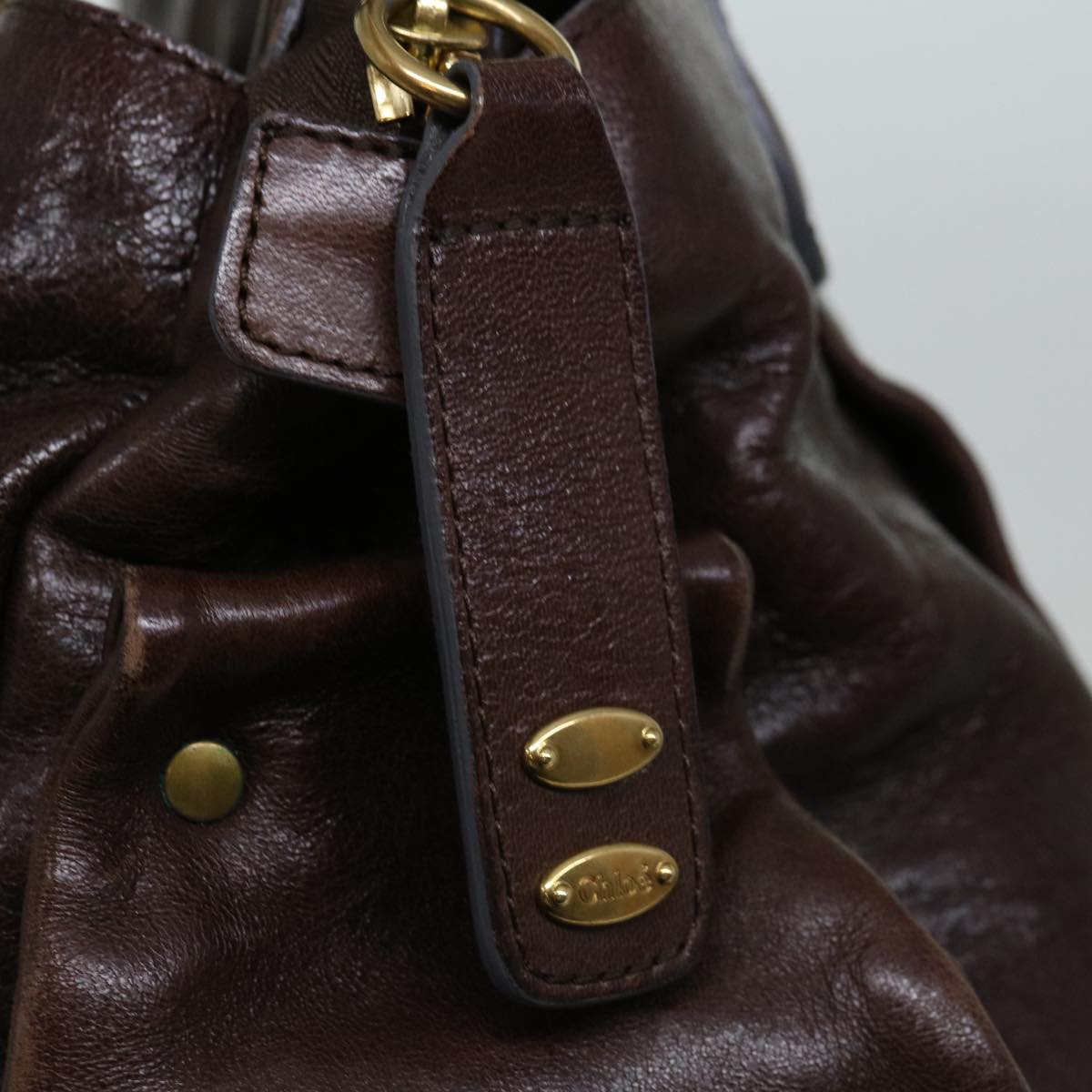 Chloe Hand Bag Leather Brown Auth yk10845