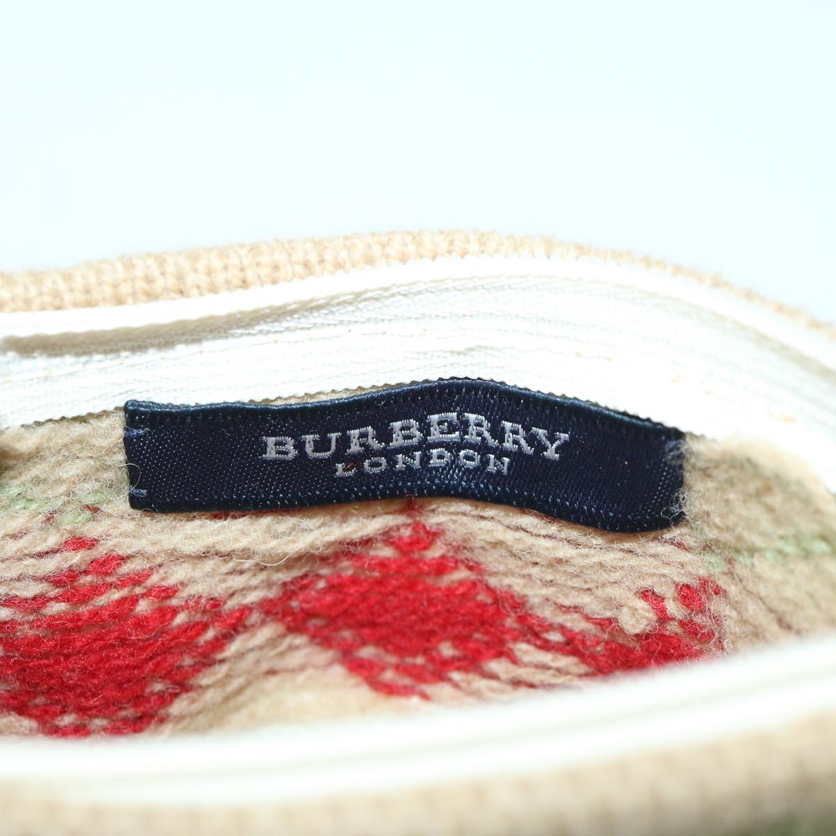 BURBERRY Shoulder Pochette Pouch Wool Beige Auth yk10847