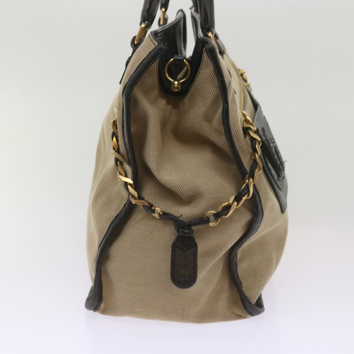 Chloe Harley Hand Bag Canvas Leather Beige 01 10 51 6008 Auth yk10852