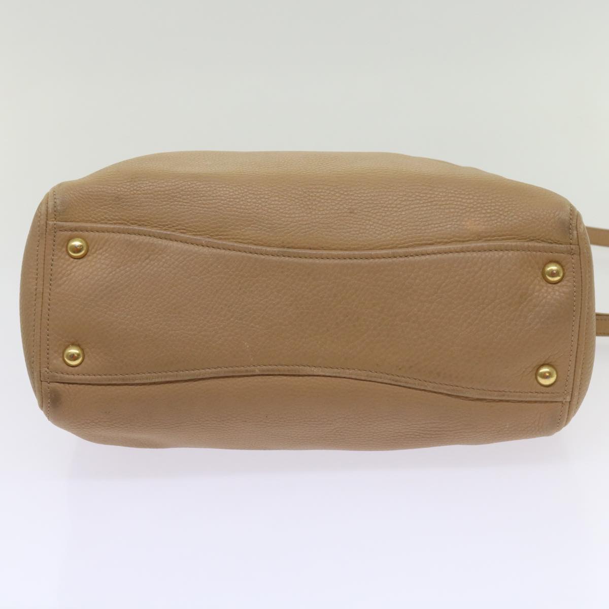 Miu Miu Hand Bag Leather 2way Beige Auth yk10858