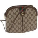 GUCCI GG Canvas Web Sherry Line Shoulder Bag Red Beige 904 02 047 Auth yk10868-1