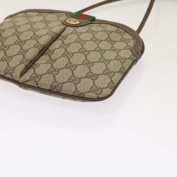 GUCCI GG Canvas Web Sherry Line Shoulder Bag Red Beige 904 02 047 Auth yk10868