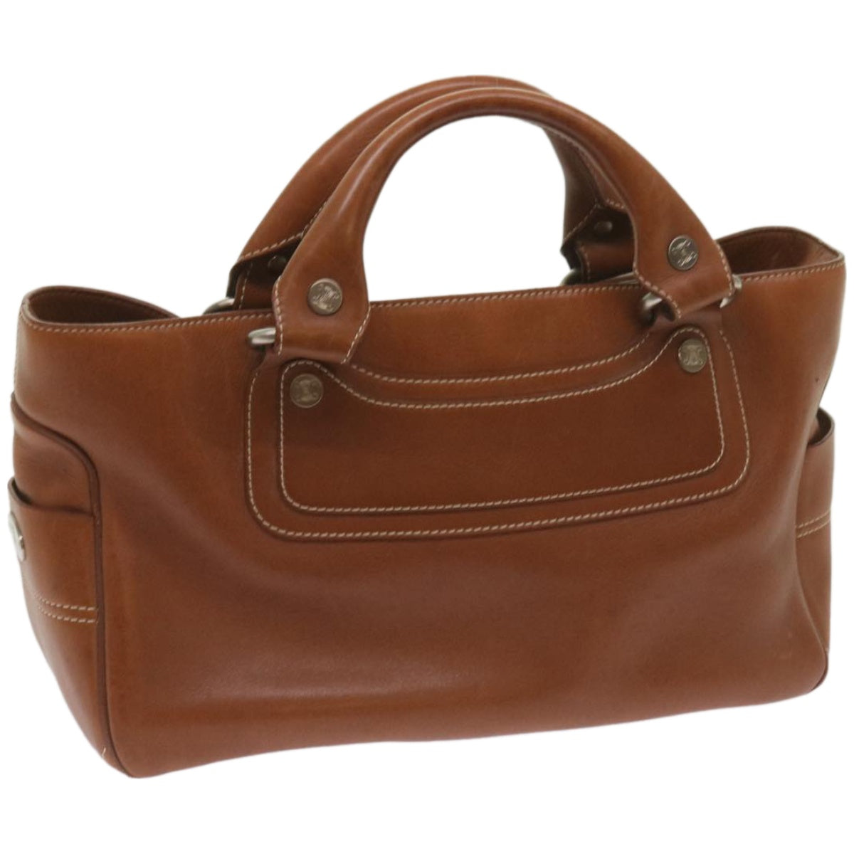 CELINE Boogie bag Hand Bag Leather Brown Auth yk10889