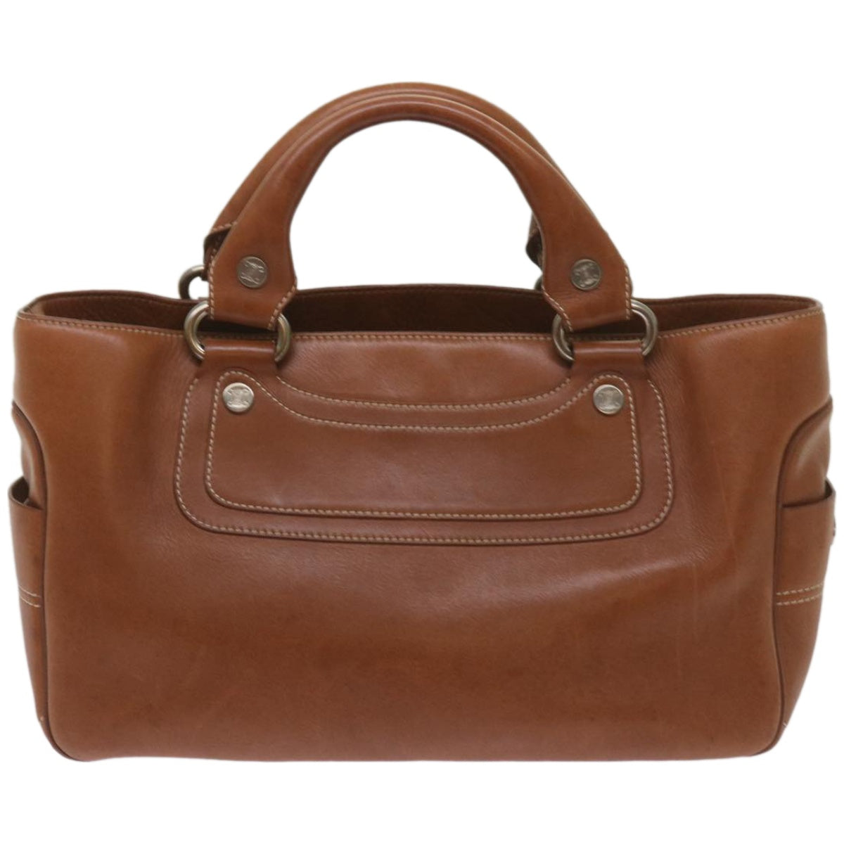 CELINE Boogie bag Hand Bag Leather Brown Auth yk10889 - 0