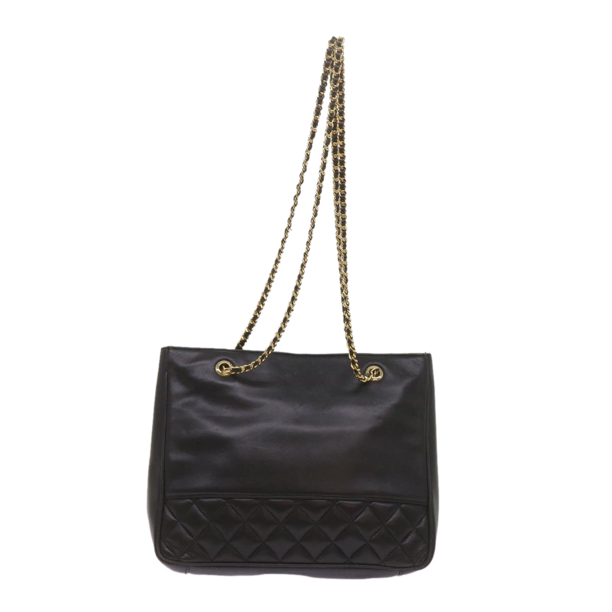 GIVENCHY Quilted Chain Shoulder Bag Leather Black Auth yk10895 - 0