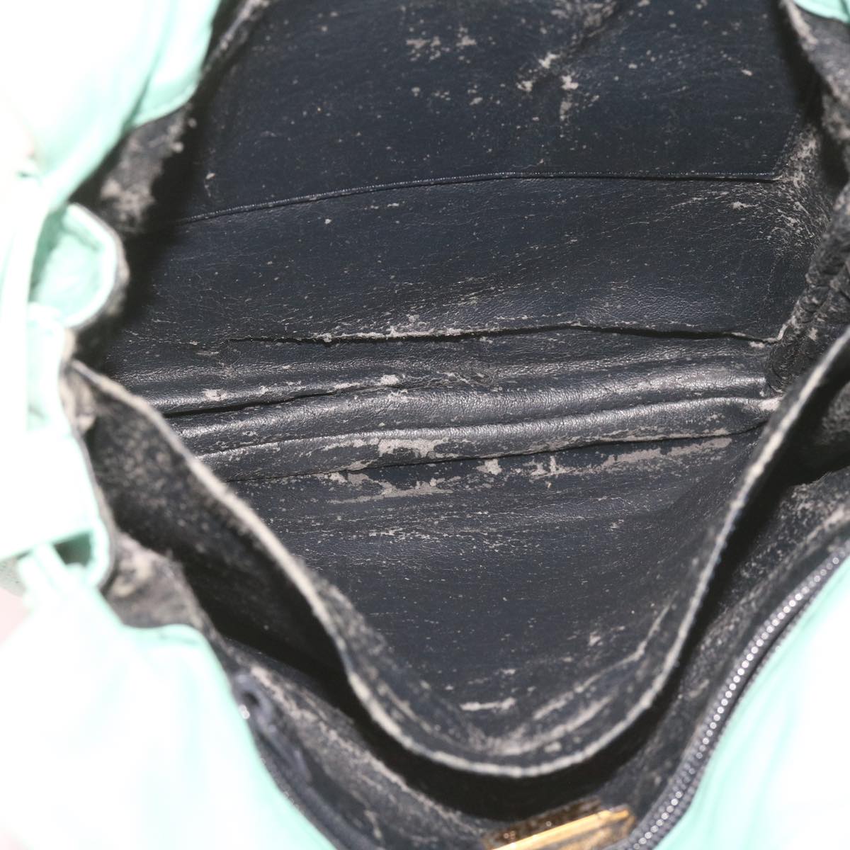 LOEWE Anagram Shoulder Bag Leather Light Blue Auth yk10904
