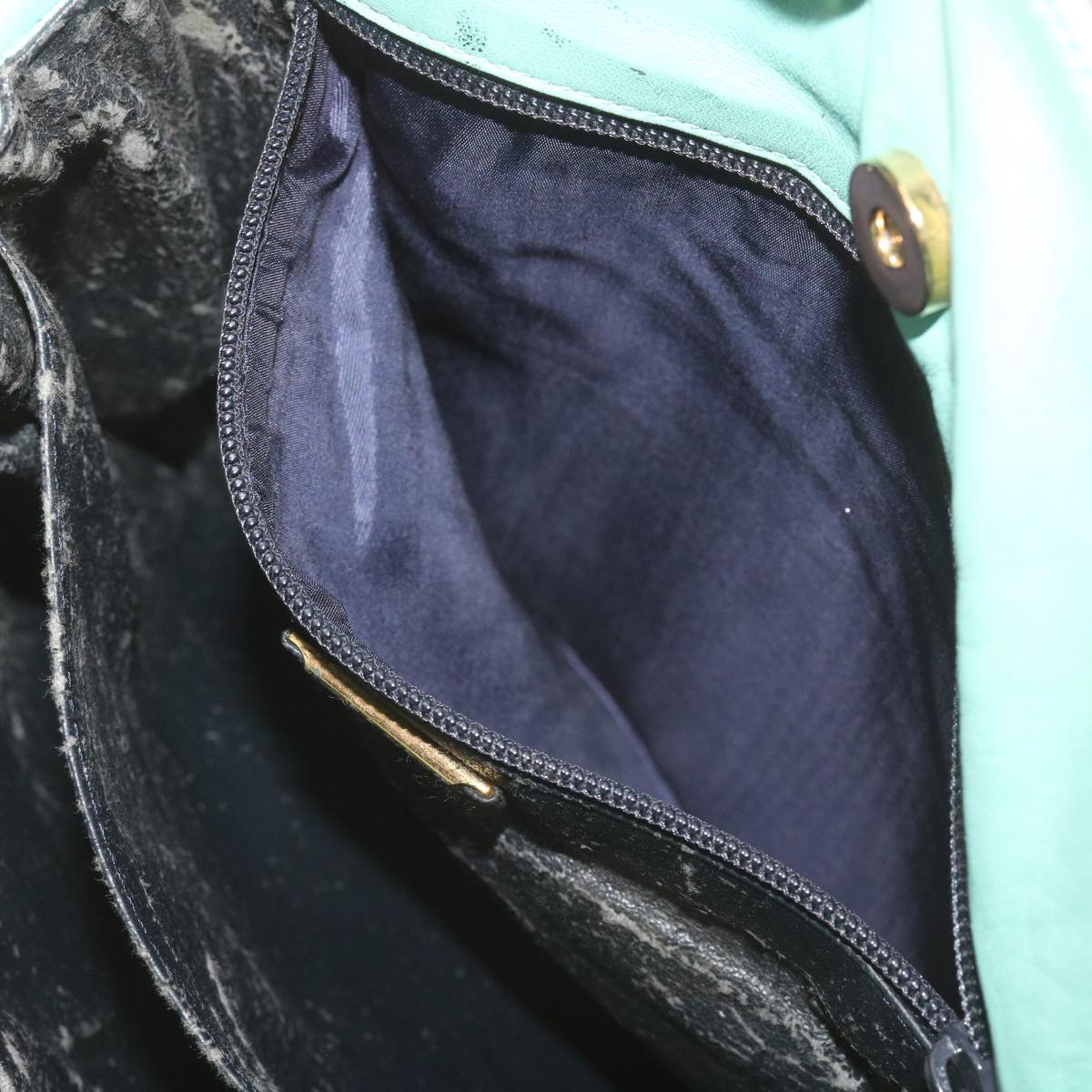 LOEWE Anagram Shoulder Bag Leather Light Blue Auth yk10904
